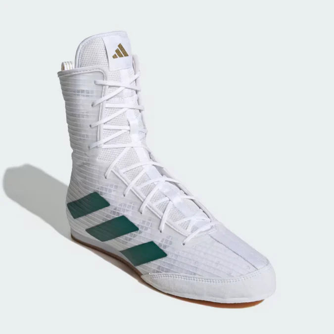 adidas gazelle silver green womens Adidas Boxing Boots Hog 4 Green and White Fight Shoes