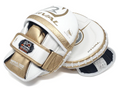 Load image into Gallery viewer, Glove Rival RPM-100 Professional Punch Mitts White/Gold-Silver