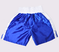 Load image into Gallery viewer, Muaythai Tuf-Wear Satin Boxing Short Blue/White