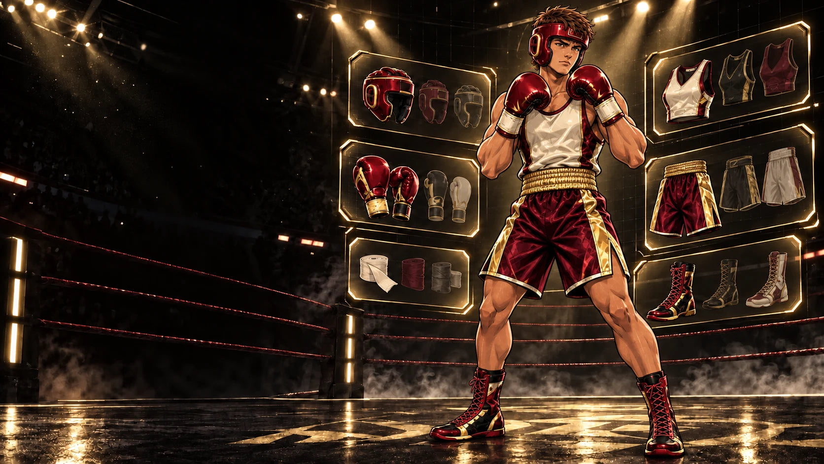 Jayden wearing the Reyes Gold L-Box loadout in the equipment arena