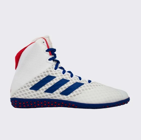 Mens Adidas MAT WIZARD 4 Wrestling Boots White/Blue