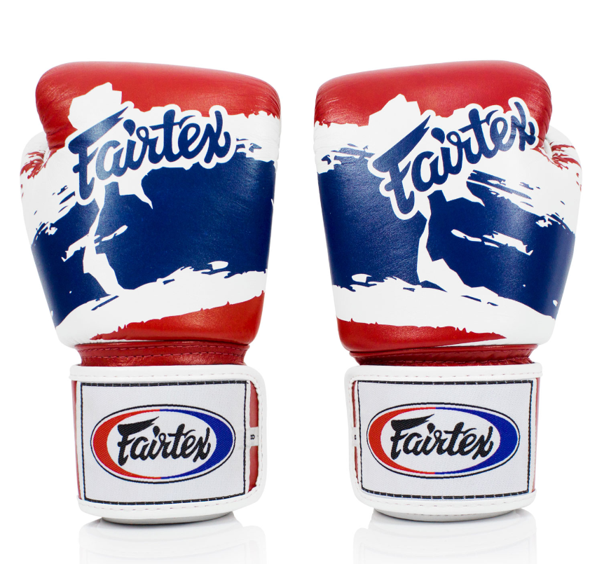 Thai Boxing Gloves near me Fairtex BGV1-T Thai Pride Boxing Gloves White