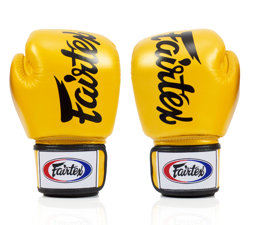 Boxing Gloves near me Fairtex BGV19 Deluxe Tight-Fit Gloves Yellow