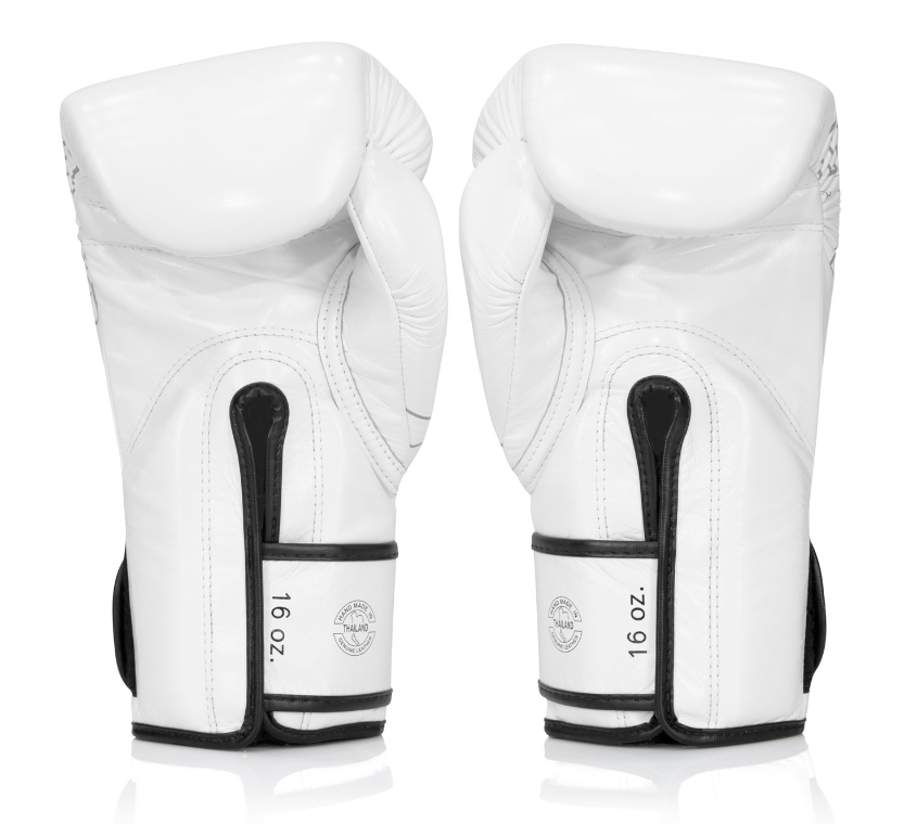 White Fairtex BGV X MTGP White Velcro Boxing Gloves White