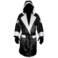 Load image into Gallery viewer, Buy Cleto Reyes Boxing Robe With Hood in Satin Black/White
