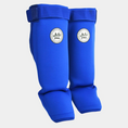 Load image into Gallery viewer, Blue MTG SF4 Pro Blue IFMA Approved Neoprene Shin Pads
