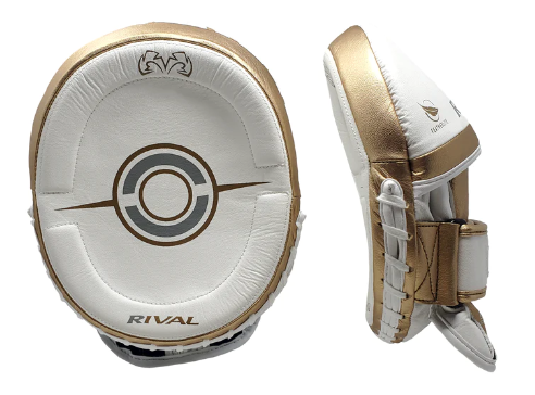 Rival RPM-100 Professional Punch Mitts White/Gold-Silver