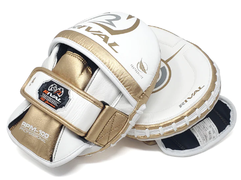 Glove Rival RPM-100 Professional Punch Mitts White/Gold-Silver