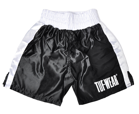 Buy Tuf-Wear Satin Boxing Short Black/White