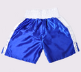 Load image into Gallery viewer, Muaythai Tuf-Wear Satin Boxing Short Blue/White
