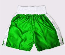 Muaythai Tuf-Wear Satin Boxing Short Green/White 