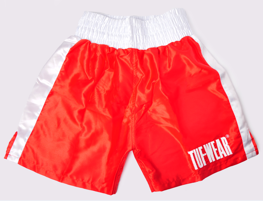 Buy Tuf-Wear Satin Boxing Short Red/White