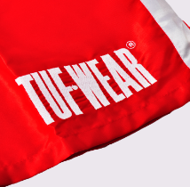 Tuf-Wear Satin Boxing Short Red/White