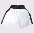 Load image into Gallery viewer, Muaythai Tuf-Wear Satin Boxing Short White/Black
