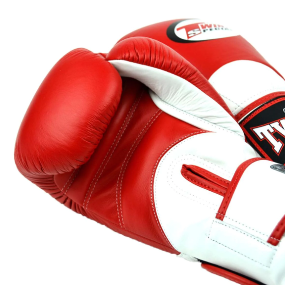 Red Twins BGVL11 Long-Cuff Boxing Gloves Red/White