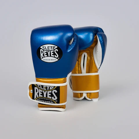 Metallic Blue & Gold Cleto Reyes Boxing Gloves