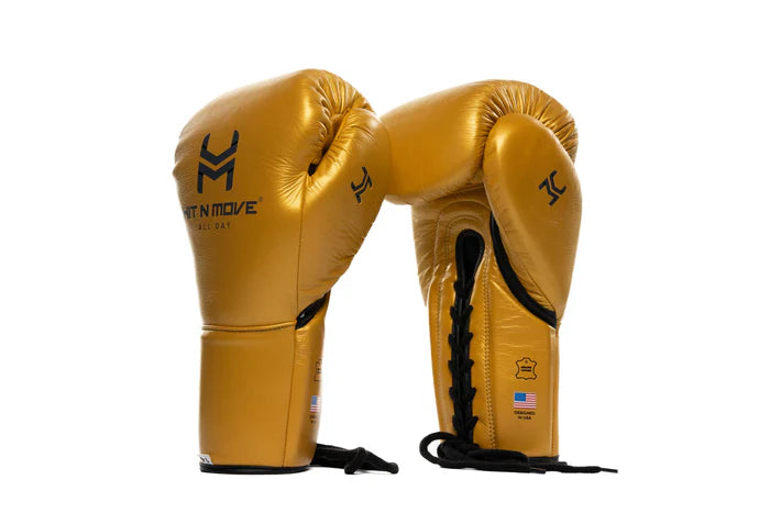 Hit N Move Boxing Gloves ALL DAY Pro Balance Lace up Training Sparring Gloves