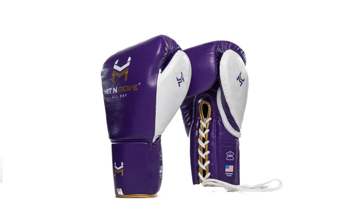 Hit N Move Boxing Gloves ALL DAY Pro Balance Lace up Training Sparring Gloves